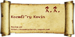 Kozmáry Kevin névjegykártya